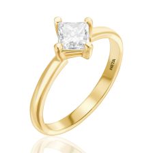 Square Cut Diamond Solitaire Ring