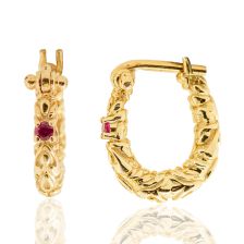 Petite Horseshoe Hoops Yellow Gold