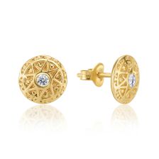 Vintage Style Diamond Engraved Drop Earrings