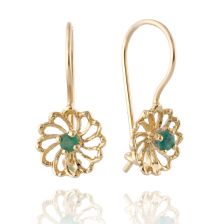 Chrysanthemum Dangles with Emerald 