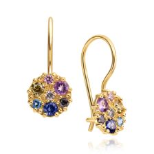 Flower Inspired Multiple Stones Rose Gold Earrings