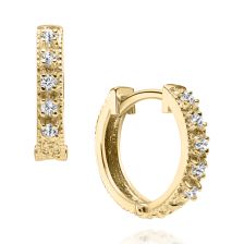 Diamond Huggie Hoop Earrings