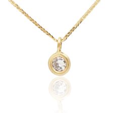 Solitaire Accent Necklace 14k