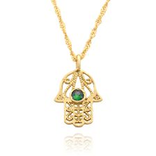 Judiaca Gold Filigree Sapphire Hamsa