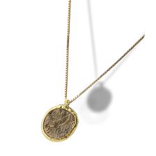 Ancient Yellow Gold Coin Necklace 