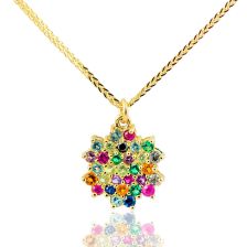 Sparkling colorful Snowflake Necklace
