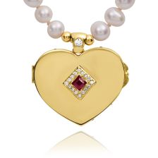 Oval Diamond Flower Locket