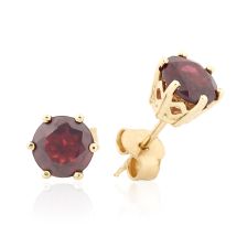 עגילים צמודים מלכותיים משובצים גרנט