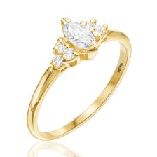 Marquise Cut Side Stone Ring