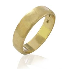 Classic Brushed Matte Yellow Gold Wedding Ring 