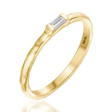Yellow Gold Handcrafted Baguette Diamond Ring