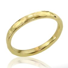 Hand Hammered Narrow Yellow Gold Band