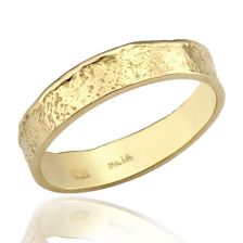 Neta's Rough Yellow Gold Wedding Band