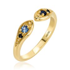 Double Diamonds Open Ring