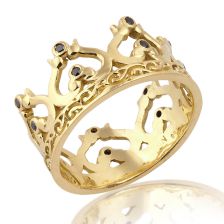 Solid Gold Crown Ring 14k