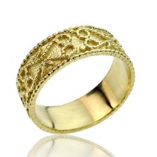 Yellow Gold Vintage Style Filigree Wedding Band