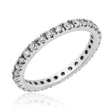 Brilliant Pave Diamond White Gold Infinity Band 