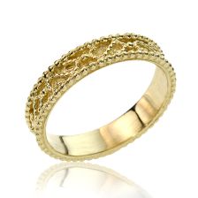 Unique Gold Embellished Wedding Band