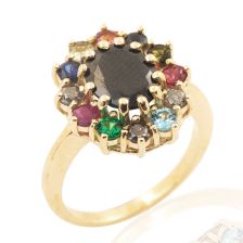 Victorian Style Colorful Halo Ring