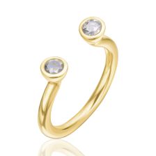 Double Diamonds Open Ring
