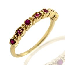  Edwardian Gemstone Half Eternity Ring 14k