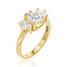Vintage Teardrop Diamonds Engagement Ring