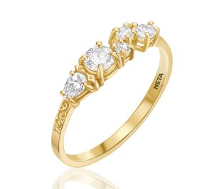 Tiara Ruby Ring in Yellow Gold 