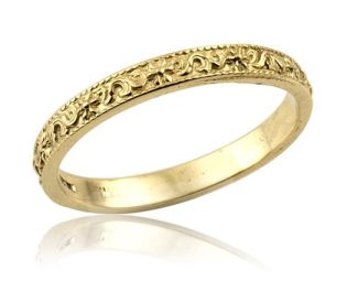 Ornate Yellow Gold Wedding Band