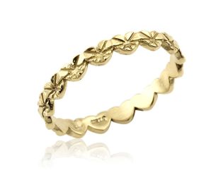 Chain Of Embedded Hearts Wedding Ring
