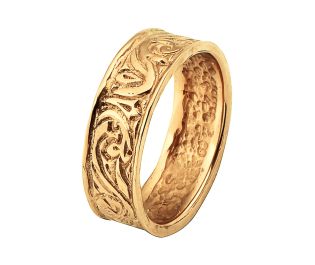 Gold Antique Scroll Wedding Band 