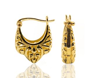 Gold Openwork Horseshoe Hoops