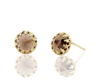 Bezel Set Sapphire Gold Studs