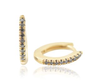 Pave Ruby Hoops Yellow Gold