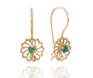Chrysanthemum Dangles with Emerald 