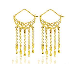 Filigree Long Handmade Hoops 