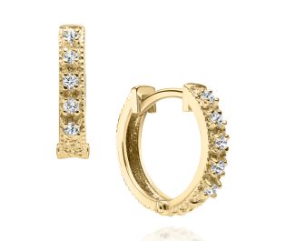 Diamond Huggie Hoop Earrings
