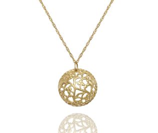 Vintage Gold Floral Dome Necklace