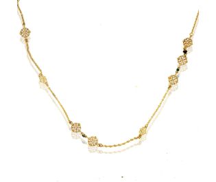 Diamond Antique Chain Ornamental Necklace