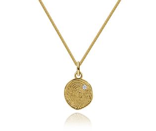 Fingerprint Gold Oval Charm Necklace