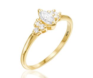 Marquise Cut Side Stone Ring
