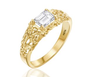 Baguette Diamond Nouveau Floral Band
