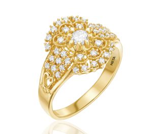 Diamond Mosaic Shield Ring