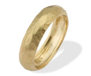 Classic Rounded Wide Wedding Band Yellow Gold