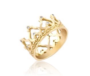 טבעת כתר משובצת יהלומים