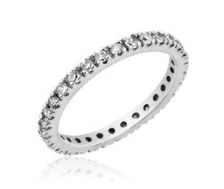Brilliant Pave Diamond White Gold Infinity Band