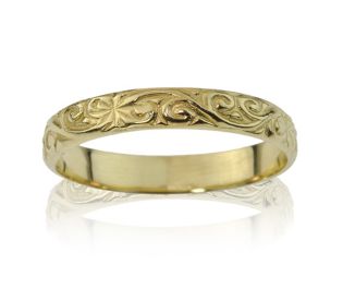 Classic Art Deco Wedding Band