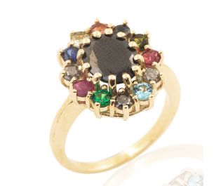 Victorian Style Colorful Halo Ring