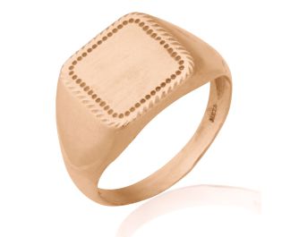 Square Shape Rose Gold Signet Ring 