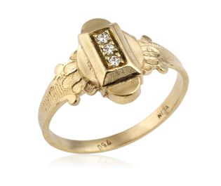 Artistic Diamond Signet Ring 