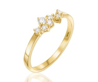 Yellow Gold Dainty Diamonds Band 